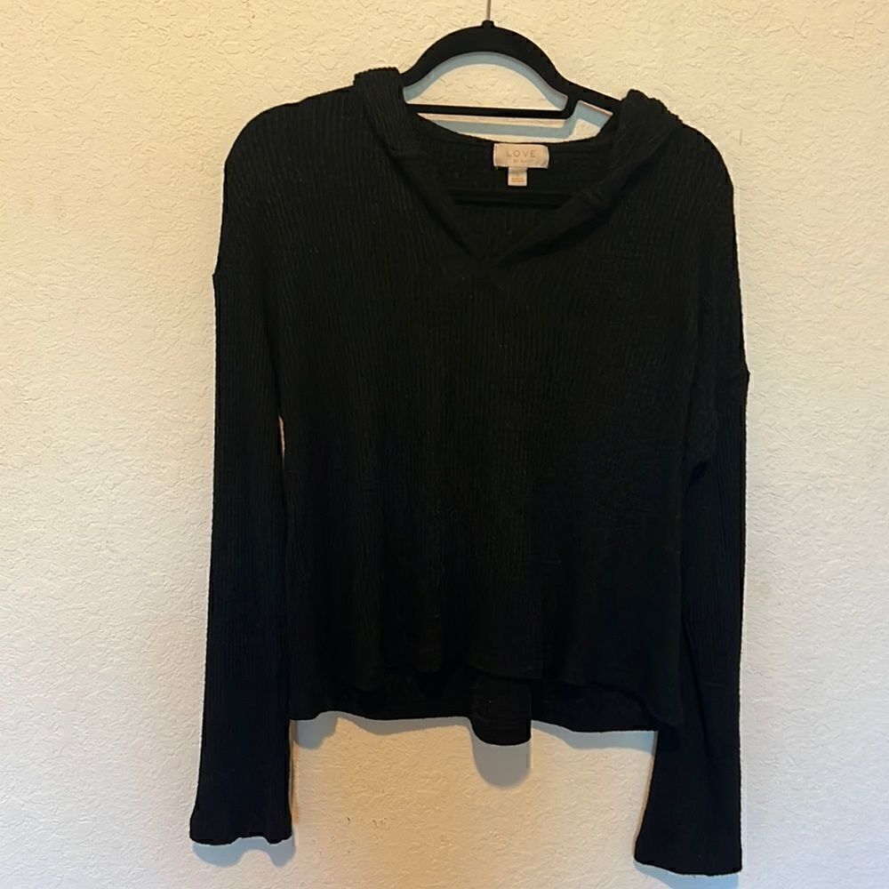 Super Comfortable Black Gap Hoodie Sweater - Black - Size Small - V Neck - Hood